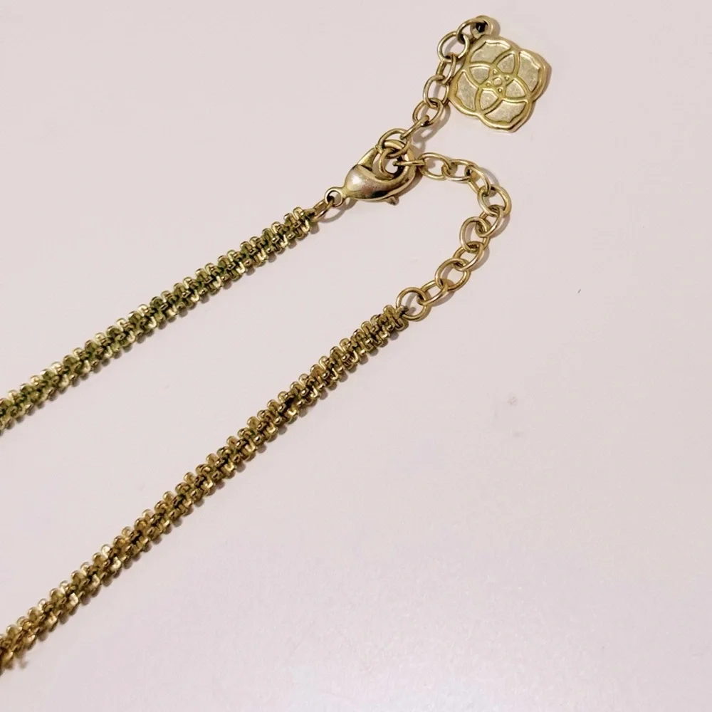 KENDRA SCOTT Sandra Long Gold Necklace w Turquoise Stone Pendant - Picture 6 of 8